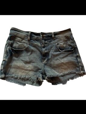 KanCan Signature High Rise Cut Off Denim Summer Shorts Waist Size 32W